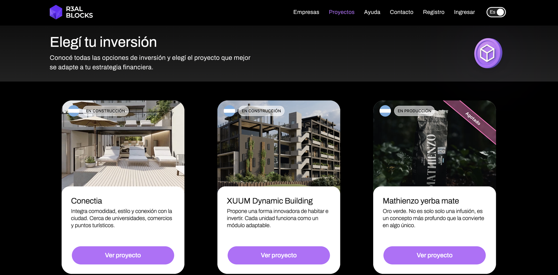 Screenshot 1 of R3al Blocks showing the application interface